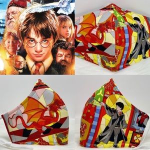 Stained Glass Harry Potter & Dragon adult mask